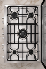 ⁦فرن غاز ستانلس ستيل 5 شعلات مقاس 60×80 بسعة طهي واسعة وتصميم عملي متين  Gas Oven Stainless Steel 5 Burners With Fan 60x80⁩ - الصورة ⁦4⁩