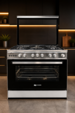 فرن غاز ستانلس ستيل 5 شعلات مقاس 60×90  Gas Oven Stainless Steel 5 Burners With Fan 60x90